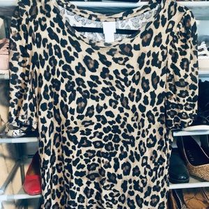 H&M leopard elbow sleeve top